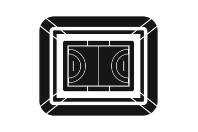 Top view sport field icon, simple style