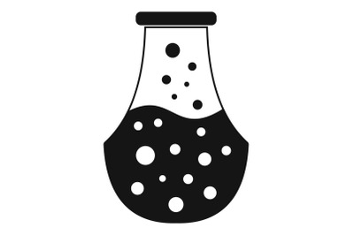 Chemistry potion flask icon, simple style