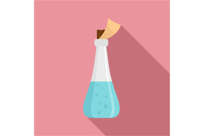 Chemistry potion icon, flat style