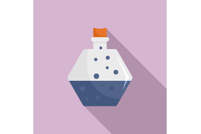 Blue potion icon, flat style