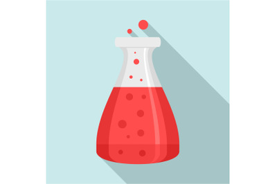 Boiling flask icon, flat style