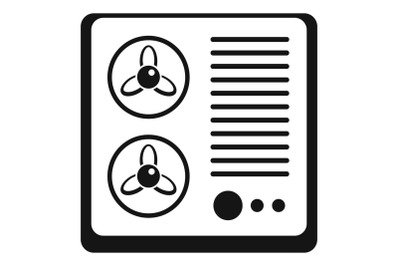 Double fan conditioner icon, simple style