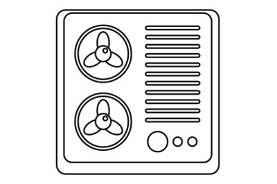 Double fan conditioner icon, outline style