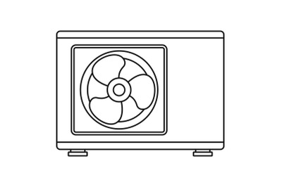 Outdoor conditioner fan icon, outline style