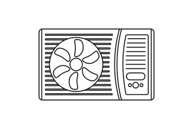 Outdoor air conditioner fan icon, outline style