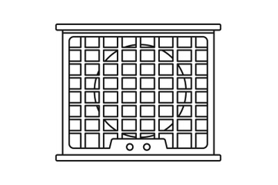 Air conditioner compressor icon, outline style