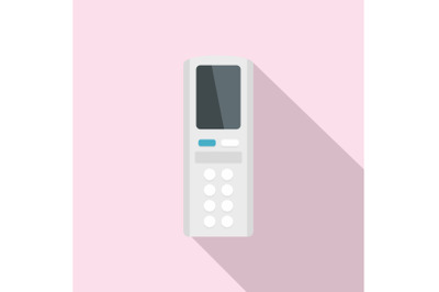 Remote control conditioner icon, flat style