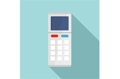 Remote control air conditioner icon, flat style