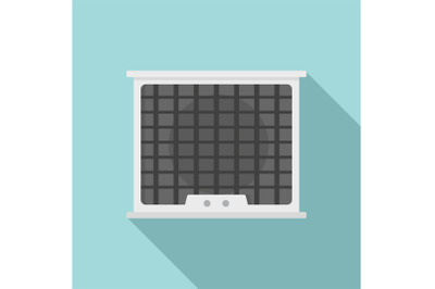 Air conditioner compressor icon, flat style