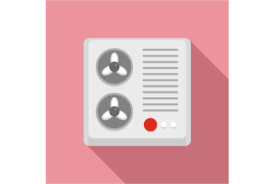 Double fan conditioner icon, flat style