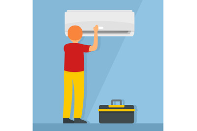 Maintance conditioner background, flat style