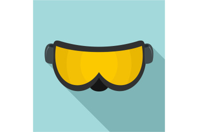 Ski glasses icon, flat style