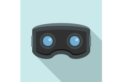 Vr glasses icon, flat style
