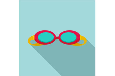 Swim glasses icon, flat style