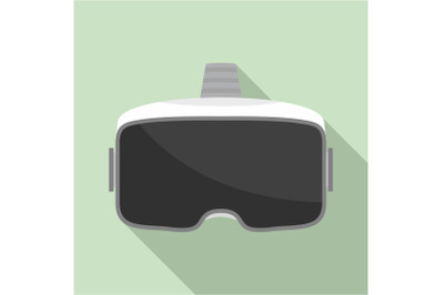 Vr glasses headset icon, flat style