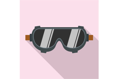 Welding worker glasses icon, flat style