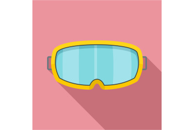 Under water glass mask icon, flat style