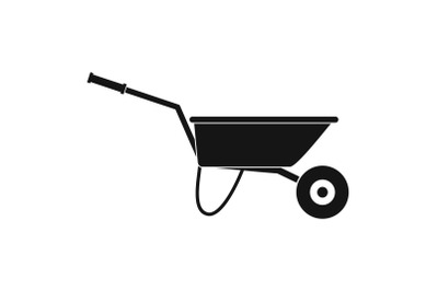 Farming wheelbarrow icon, simple style