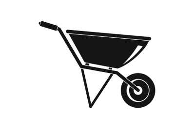 Construction wheelbarrow icon, simple style
