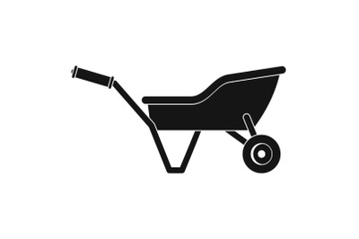 Garden wheelbarrow icon, simple style