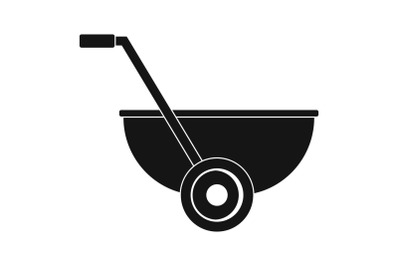 Small wheelbarrow icon, simple style