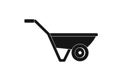Hand truck one wheel icon, simple style