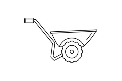 Wheelbarrow icon, outline style
