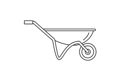 House wheelbarrow icon, outline style