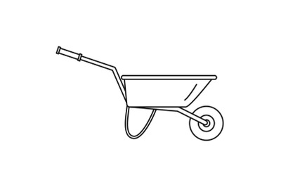 Farming wheelbarrow icon, outline style