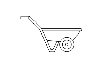 Hand truck one wheel icon, outline style