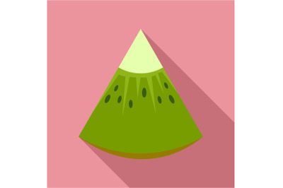 Piece of kiwi icon, flat style