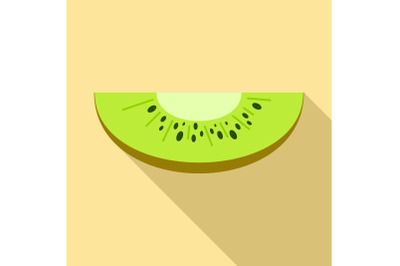 Slice of kiwi icon, flat style