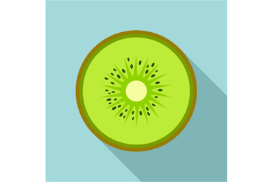 Half of kiwi icon, flat style