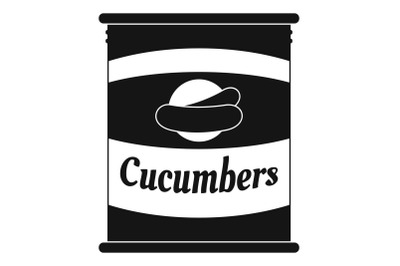 Cucumbers tin can icon, simple style