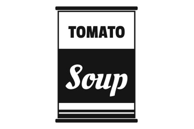 Tomato soup can icon, simple style