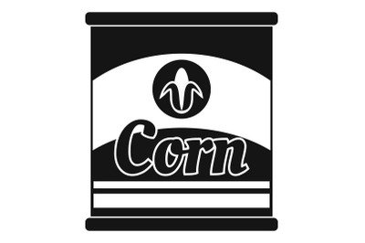 Corn can icon, simple style