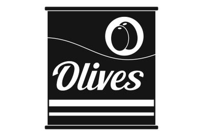 Olives can icon, simple style