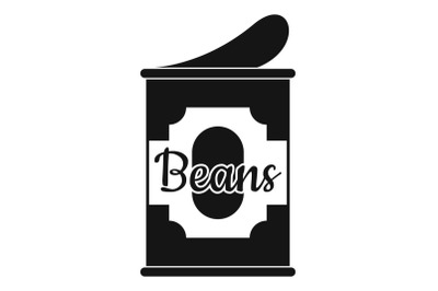 Beans tin can icon, simple style