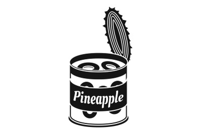 Pineapple tin can icon, simple style