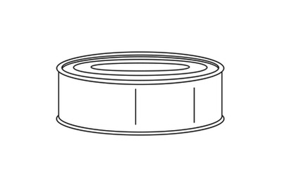 Fish tomato tin can icon, outline style