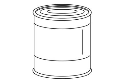 Food tin can icon, outline style