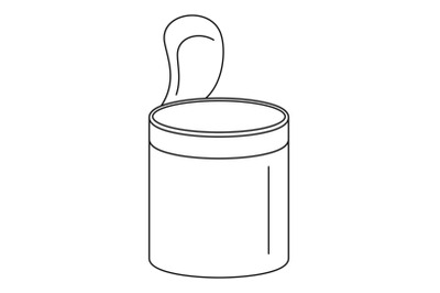 Open food can icon, outline style