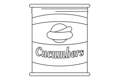 Cucumbers tin can icon, outline style