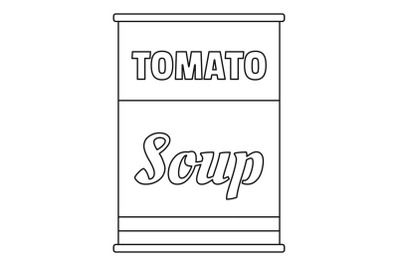 Tomato soup can icon, outline style