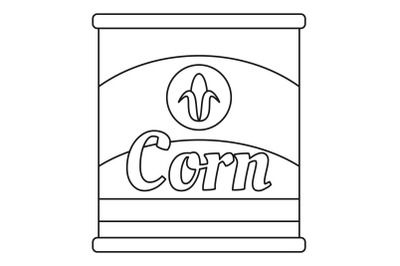 Corn can icon, outline style