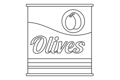 Olives can icon, outline style