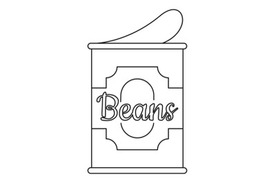 Beans tin can icon, outline style