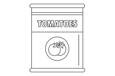 Tomatoes can icon, outline style