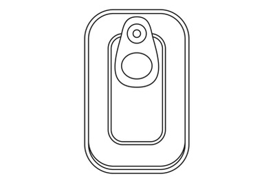 Top view fish can icon, outline style