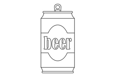 Beer can icon, outline style